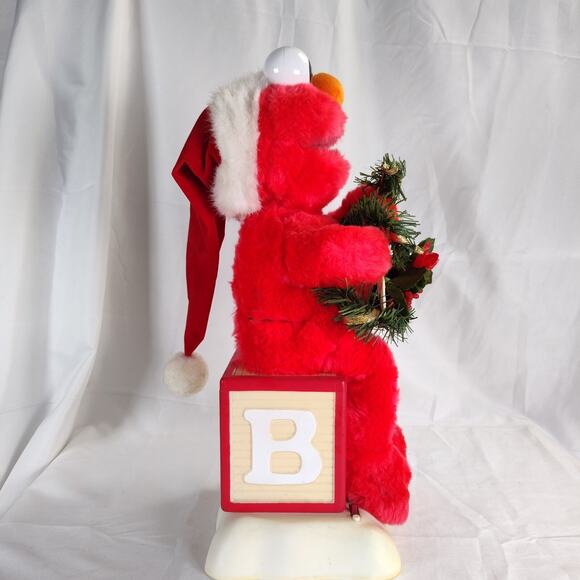 Vintage Telco Elmo Christmas Motionette 16in 1998 Santa Hat Moving Sesame - Picture 6 of 17